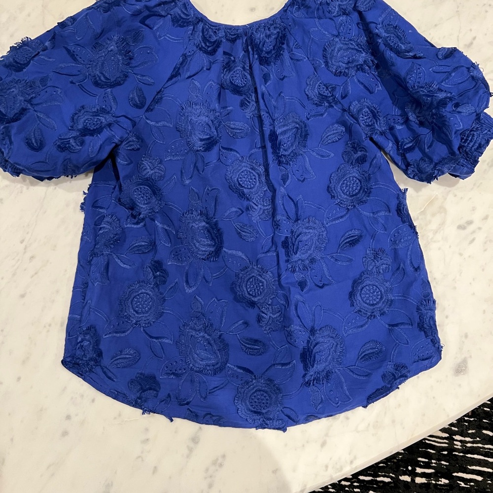 Chicos Cobalt Blue Floral Women's Top 0